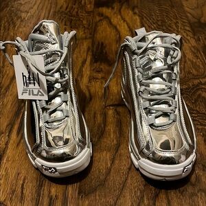 Fila Silver High-Top Sneakers